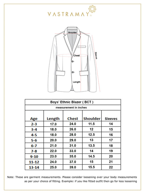 Boy's Beige Silk Blend Floral Print Blazer